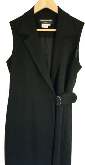 Donna Morgan Women Classy Black Wrap Sheath Career Dress Size 12 - Picture 6 of 11